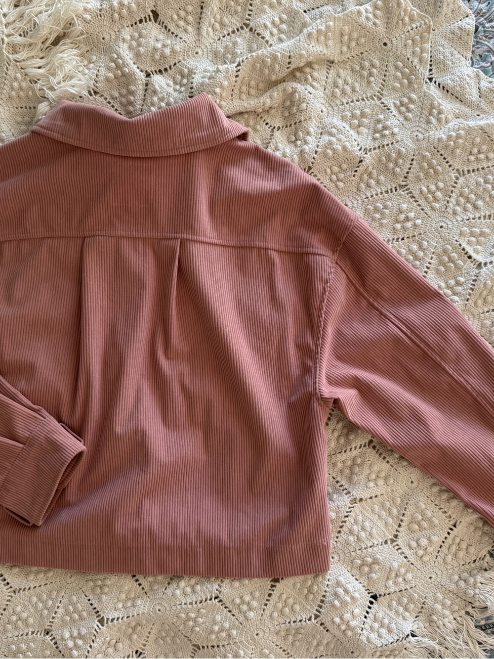 Avec Les Filles Dusty Rose Corduroy Cropped Jacket - Picture 3 of 4